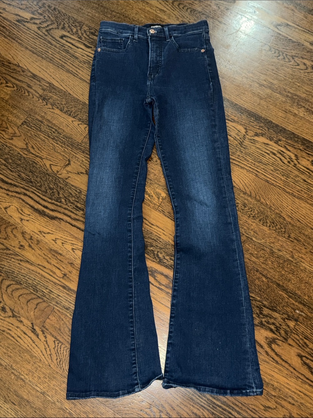 Express Dark Blue Flare Jeans